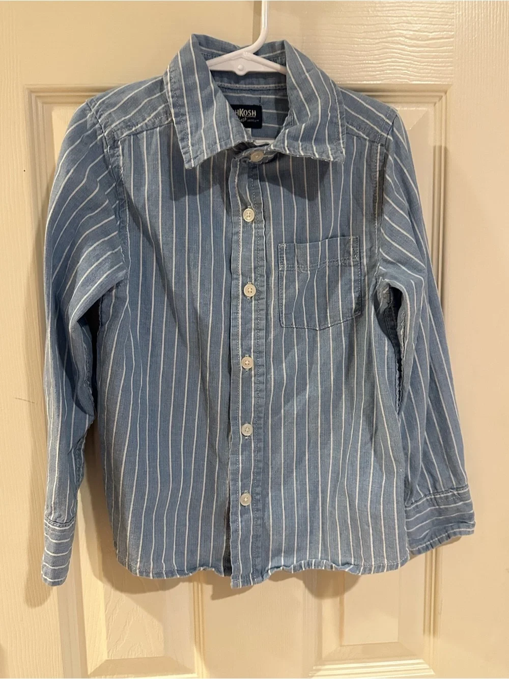 OshKosh B'gosh Light Blue & White Striped Button-Down Shirt